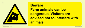 Beware Farm animals can be dangerous. Visitors are advised not to interfere with animals